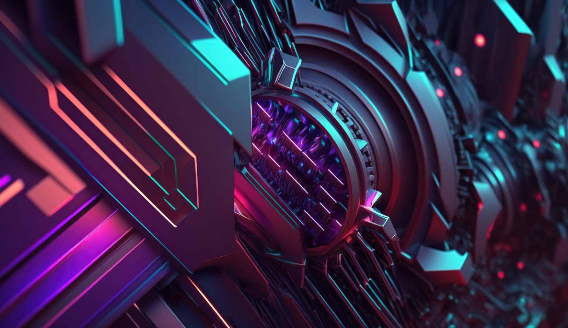 futuristic hi tech neon background. Generative Ai